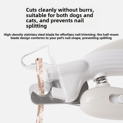 LED Illuminated Pet Nail Clippers with Bloodline Visibility