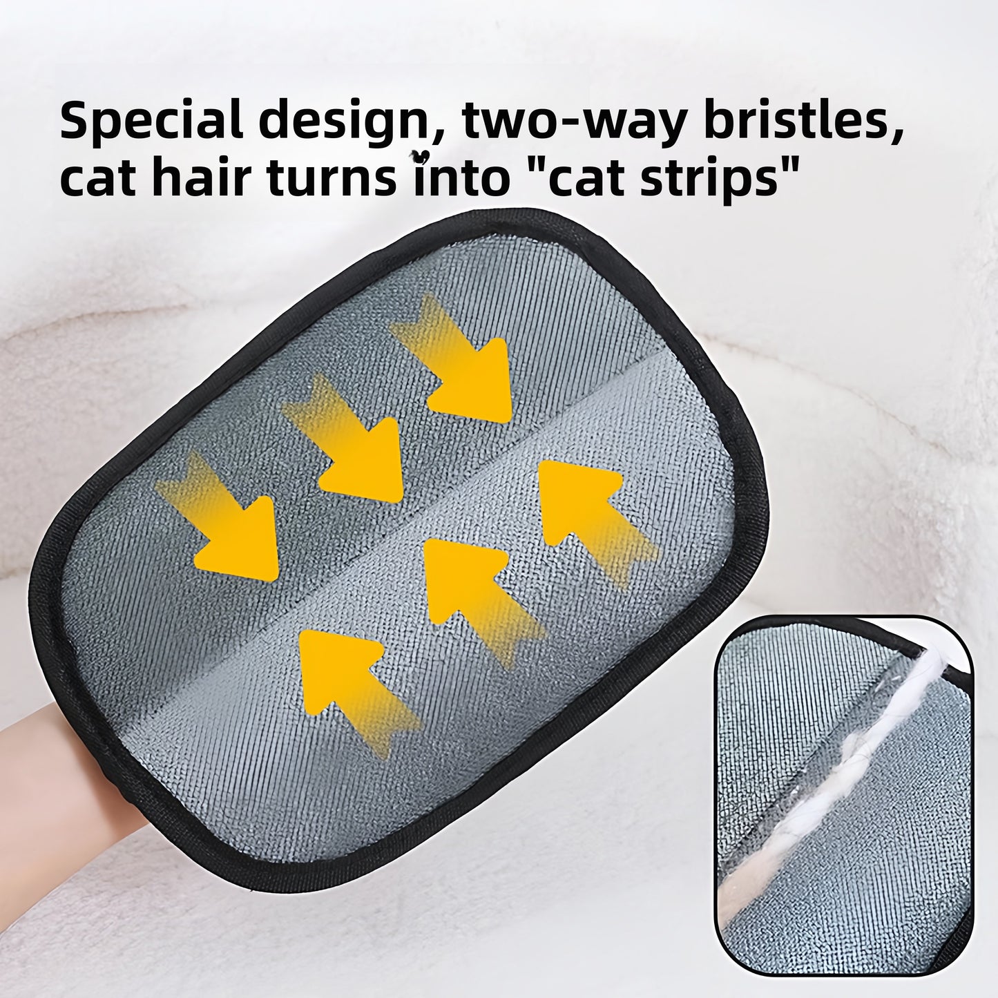 Pet Hair Removal Glove Two Way Brush Grooming Tool